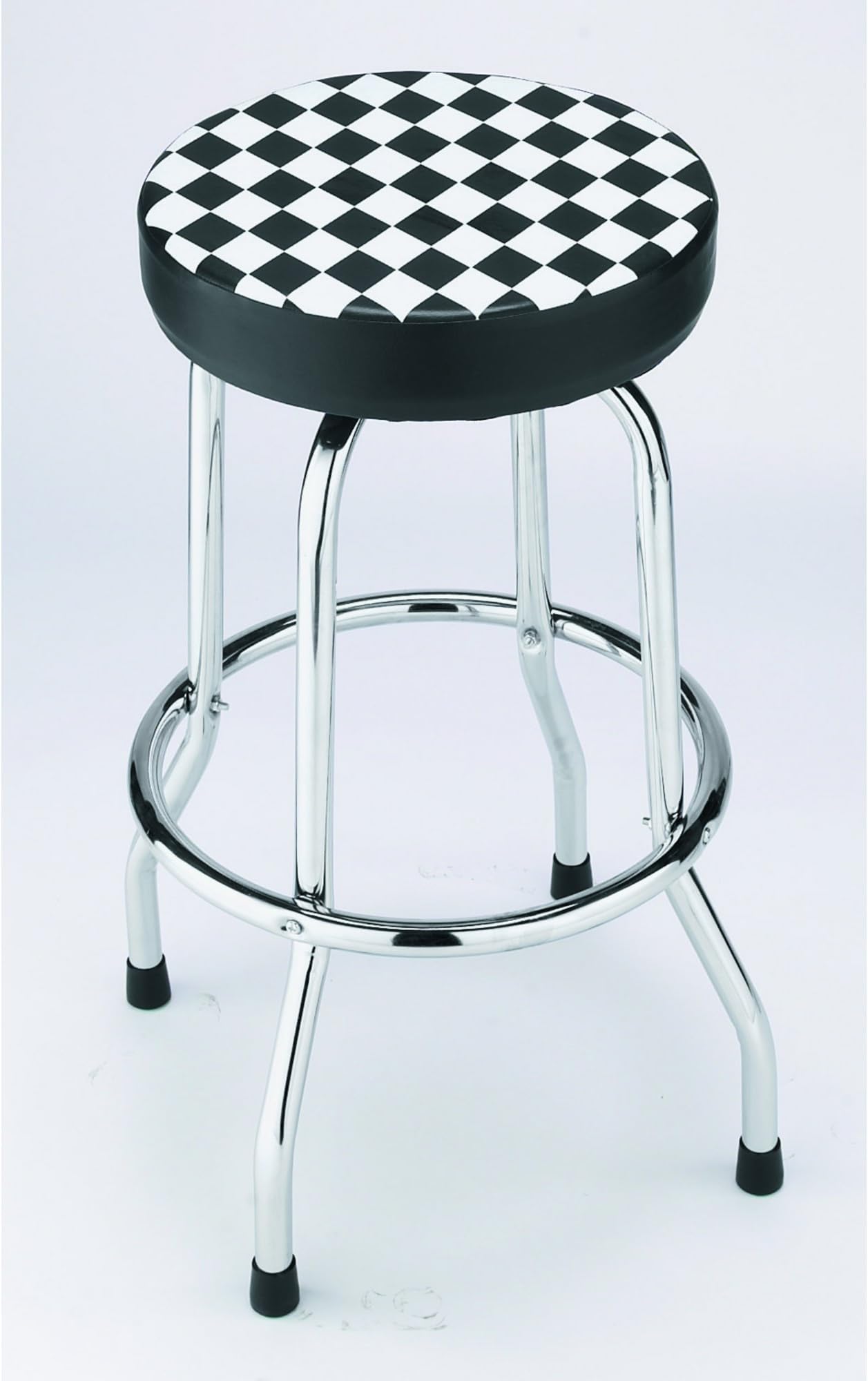 Swivel Bar Stool, Checkered Flag Design
