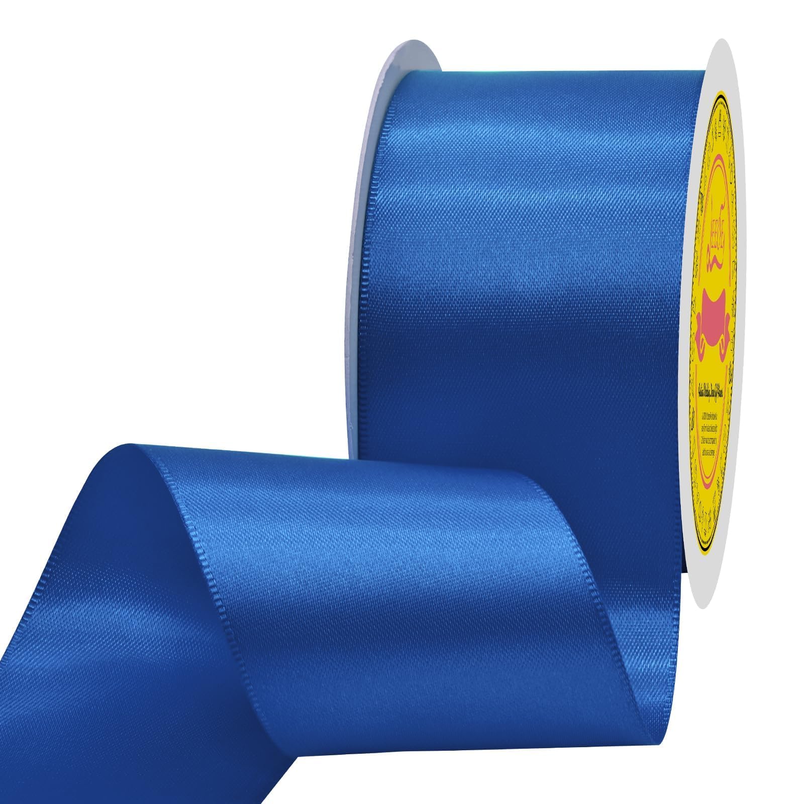 Double Face Royal Blue Satin Ribbon 2 inch X 25 Yards Polyester Royal Blue Ribbon for Gift Wrapping Very Suitable for Weddings Party Hair Bow Invitation Decorations and More