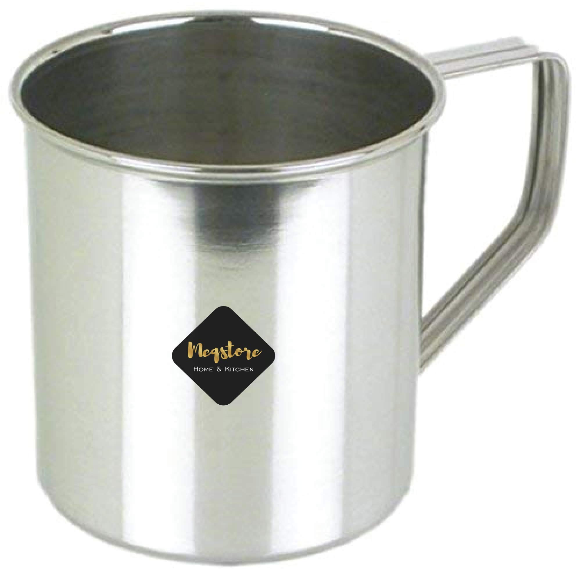 Meqstore Kitchen Mug Stainless Steel Plain Coffee Mug/Milk Mug/Juice Mug/Coffee Cups & Mugs - 1 Piece, Silver, 500 ml