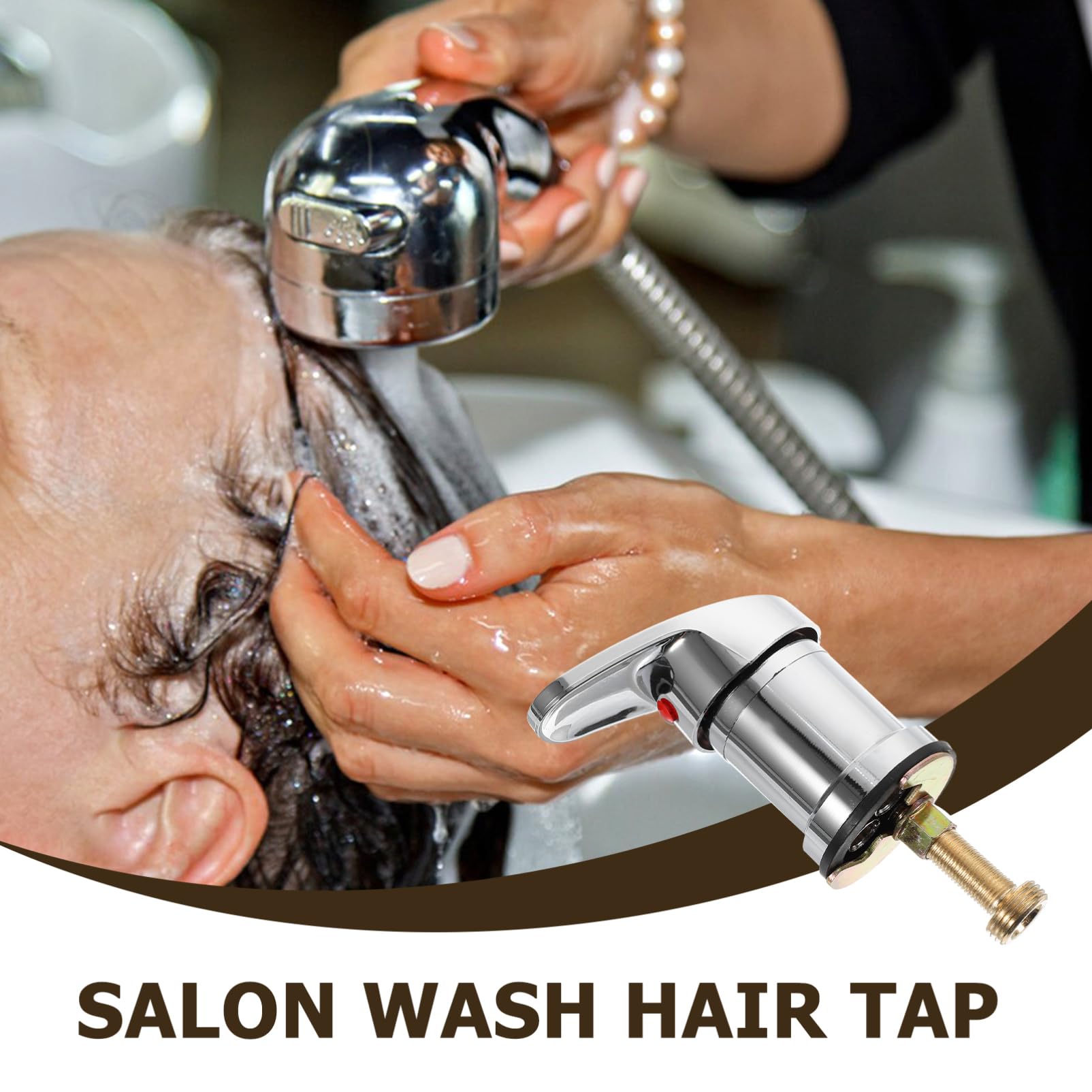 Uonlytech Shampoo Bowl Faucet Copper Bathroom Faucet Salon Sink Spa Wash Hair Tap for Hot and Cold Mixer — view 9