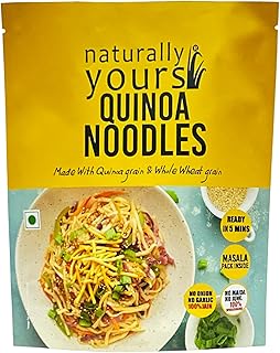 Naturally Yours Quinoa Noodles | Made with Quinoa & Whole Wheat | No Maida, No Onion No Garlic, 100% Jain Friendly, Non-Fried, Vegan, Preservative Free, No MSG | High Protein & Fiber | Tastemaker Included | 180g (Pack of 1)