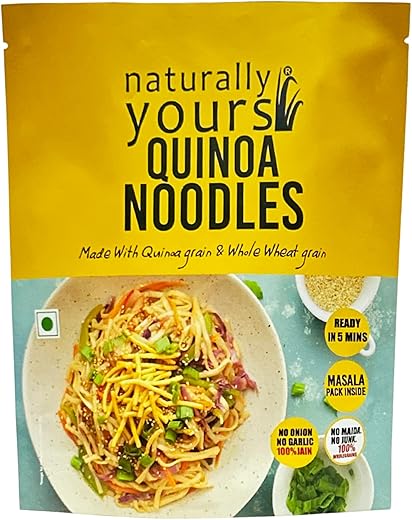 Naturally Yours Quinoa Hakka Noodles | Whole Wheat &amp; Quinoa | No Maida, No Onion No Garlic, Jain Friendly, Vegan, Preserva