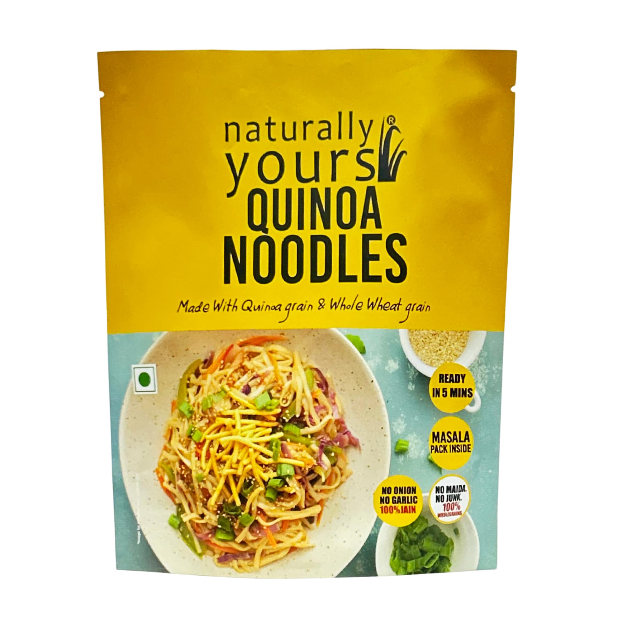 Sponsored Ad - Quinoa Noodles | Made with Quinoa & Whole Wheat | No Maida, No Onion No Garlic, 100% Jain Friendly, Non-Fried, Vegan, Preservative Free, No MSG | High Protein & Fiber | Tastemaker Included | 180g (Pack of 1)