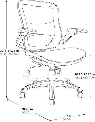 Miniatura 2 de OSP Home Furnishings Riley - Silla de escritorio de oficina ventilada con asiento y respaldo de malla transpirable, base blanca con verde