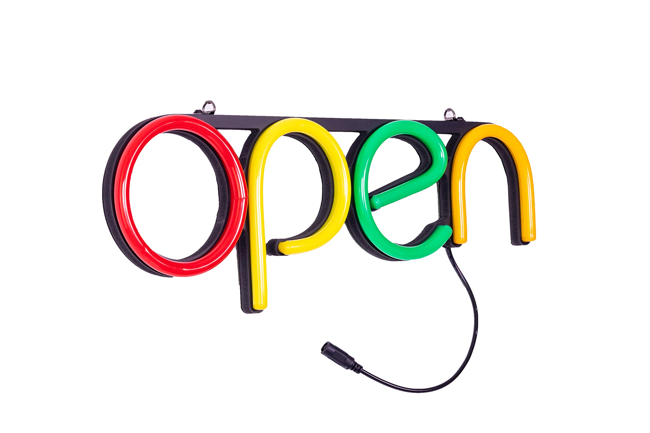 BPA LED Neon Open Sign Light. Perfect to Advertise Storefront, Business, Office, Shop and Restaurant. Ultra Bright White Designer Color. Custom Built, Elegant Window Display