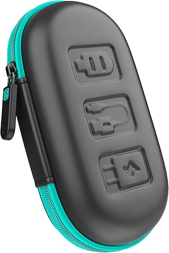 AirCase C41- Earphone Case Pouch & Travel Organizer for Earphone, Pen Drives, Memory Card, Data Cable (Red Zip)