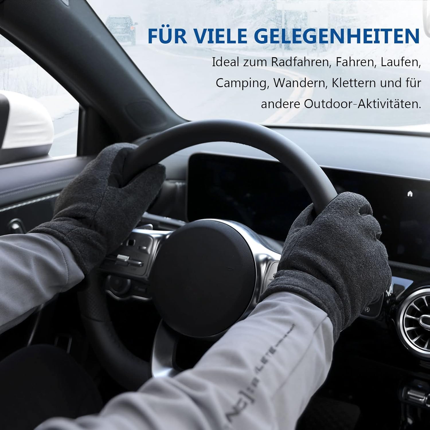 Winter Gloves for Men Women: -20°F Thermal Warm Deerskin Polar Fleece Cotton Glove - Image 5