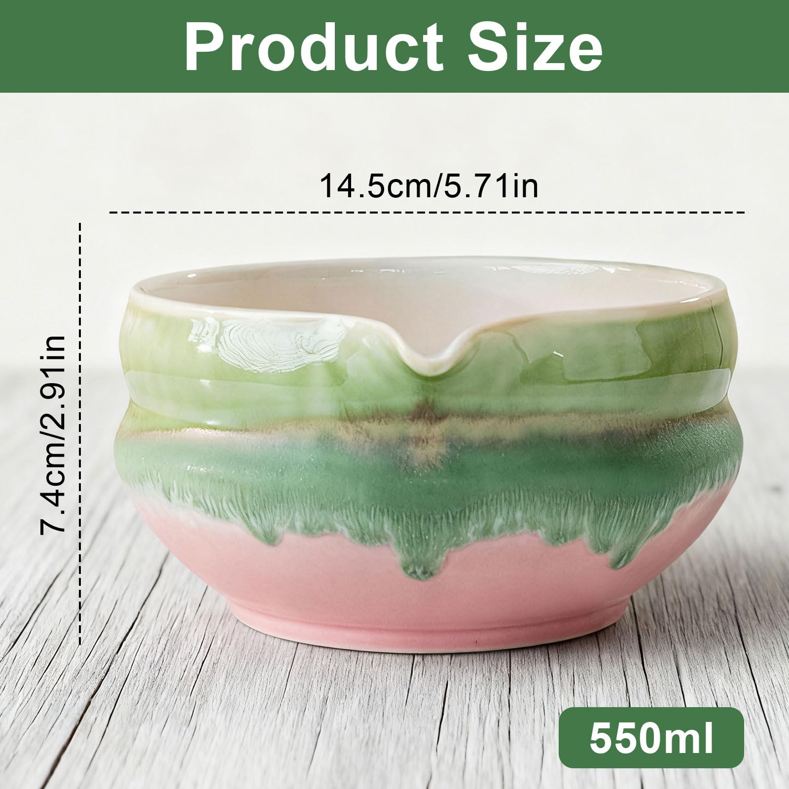 Ceramiczna miska do matchy z dzióbkiem, ręcznie wykonana japońska miska do matchy i misa do herbaty na ceremonie herbaciane i przygotowanie matchy, z pudełkiem prezentowym do ubijania matchy