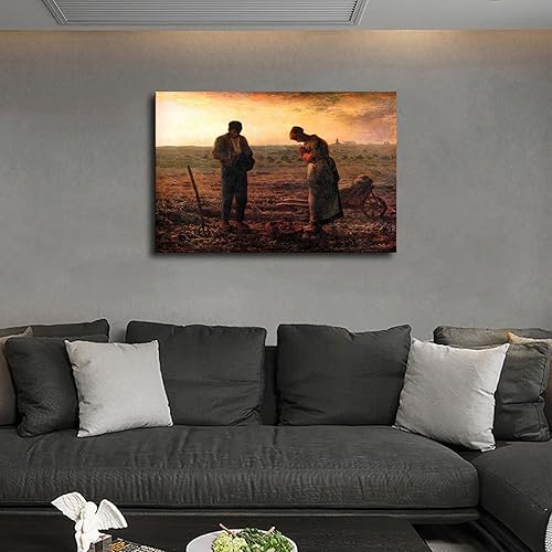 Miniatura 2 de The Angelus Jean Francois Millet - Póster decorativo estético para aula, cocina, dormitorio, habitación (20 x 30 pulgadas, sin marco)