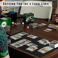 Vista 6 de Ecally 4 alfombrillas de juego de cartas de 24 x 14 pulgadas, tapete de juego suave para TCG, juego (negro)