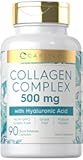 Carlyle Collagen Pills with Hyaluronic Acid 500mg | 90 Capsules | Hydrolyzed Collagen Supplement | Non-GMO, Gluten Free