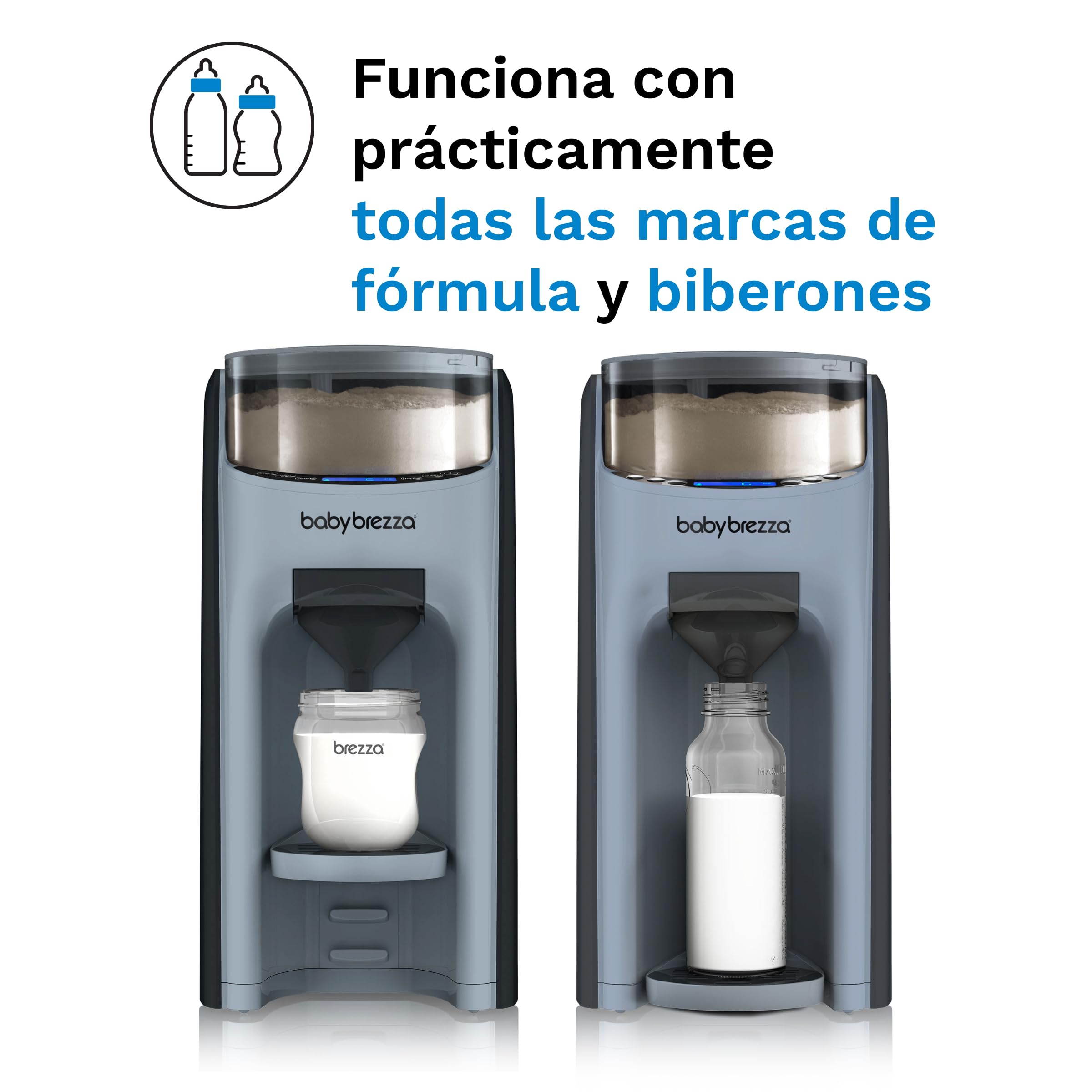 Baby Brezza - Formula Pro Advanced (Preparador de Biberones y Dispensador de Fórmula) - Automático - Dosifica Y Mezcla Agua Caliente Y Leche En Polvo Con Sólo Pulsar Un Botón (Slate)