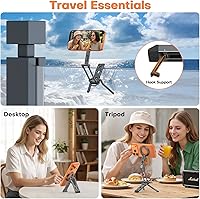 Vista 2 de OMOTON TP06 [Cordón equipado] para gancho de trípode MagSafe con parte trasera magnética y base Arca-Suiza, rotación de 360° con tornillo de 1/4