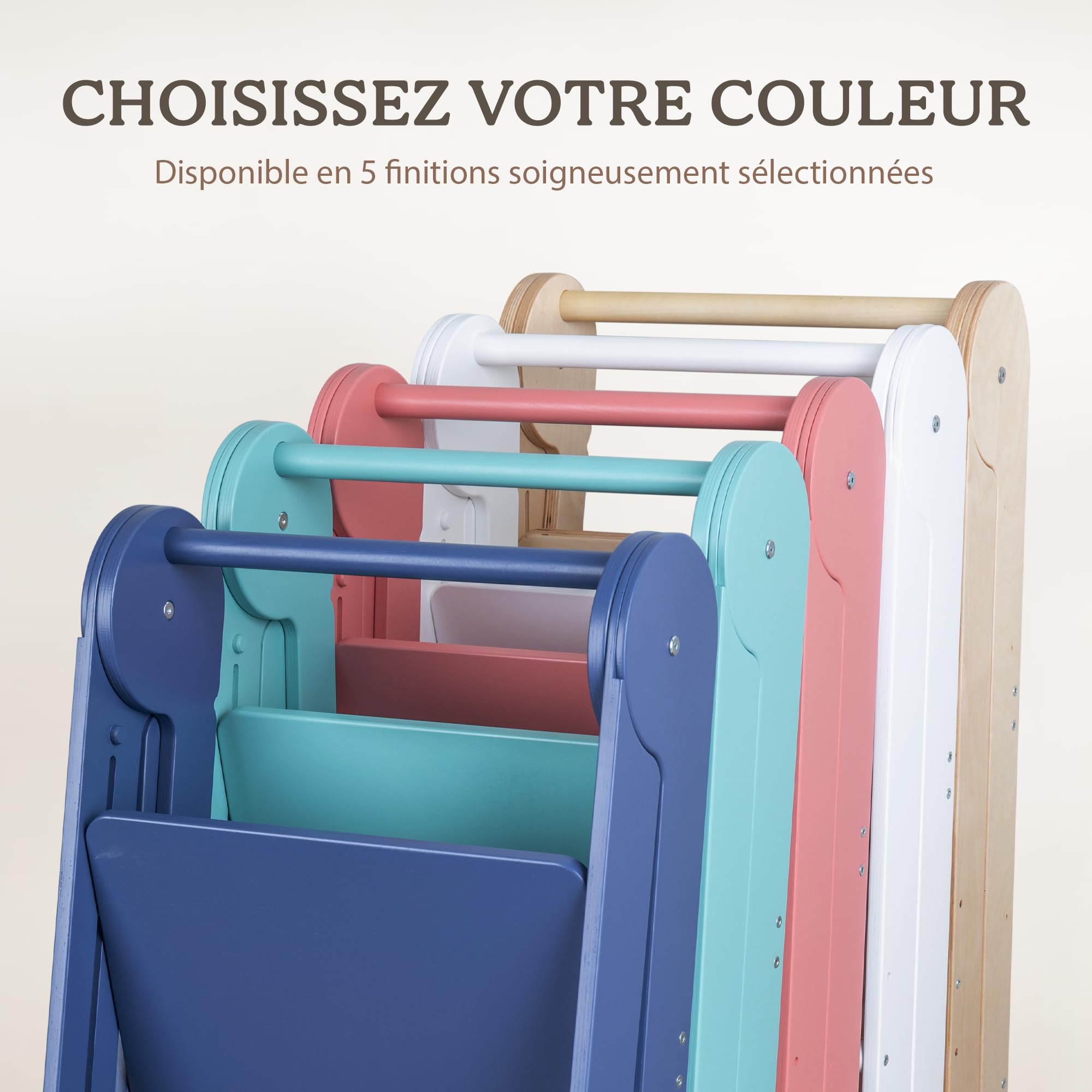 Tour Montessori Pliable Observation Enfant Bois Naturel