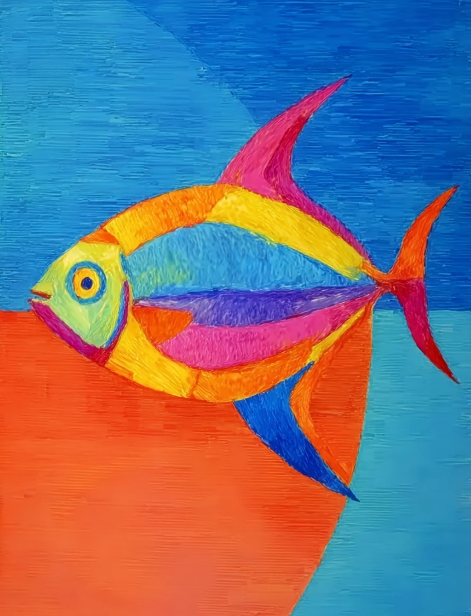 WANGWANGMIAO Paint by Numbers for Adults Beginner,Colorful Fish Painting by Number Kits On Canvas,DIY Color Oil Painting Acrylic Paints,Home Wall Decor 40x50cm/16x20in，with Frame