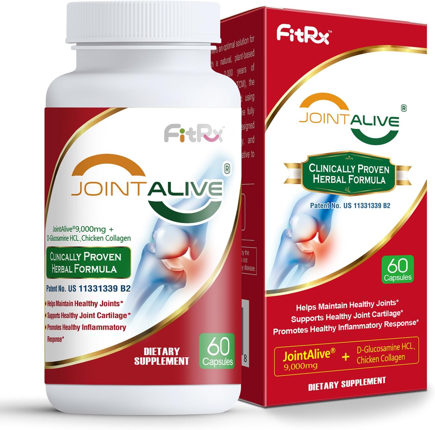 JointAlive Joint Support Supplements for Women & Men, Glucosamine Chondroitin, Type II Collagen, Relief Joints Discomfort, Cartilage Repair, as Quickly as 7 Days, 30 Servings