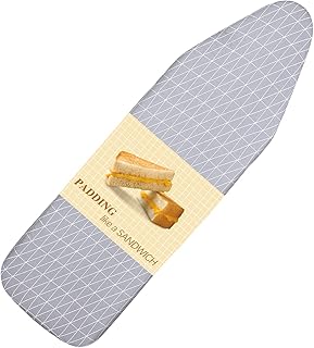 BNDX Ironing Board Cover and Pad 49x18 with Padding Elastic 4 Layers Iron Board pad with Wide Elastic Edge, Stain Resistan...