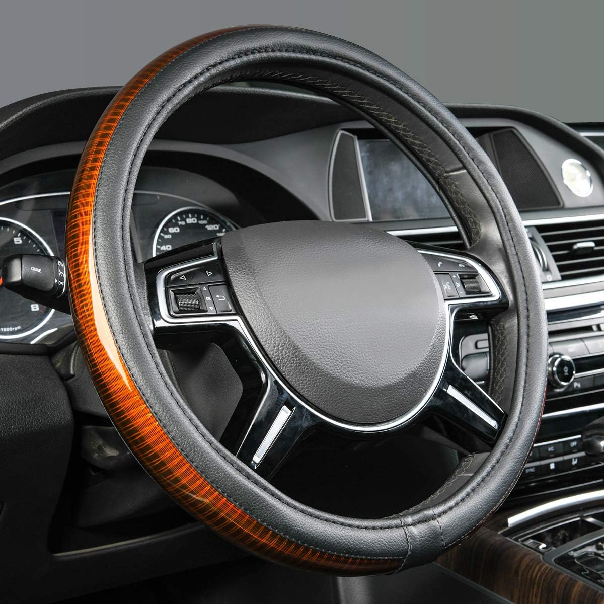 CAR PASS Steering Wheel Cover,Sporty Glossy Iridescent