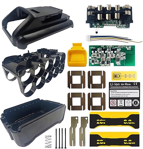 Janllenton 10-Cells 21700 - Funda de repuesto de plástico para batería DeWalt DCB200 20V MAX 6.0Ah, kit de repuesto de carcasa de batería de