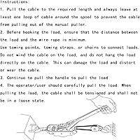 Vista 5 de Extractor de energía portátil de 2 toneladas de doble engranaje resistente con 2 ganchos de mano de cable