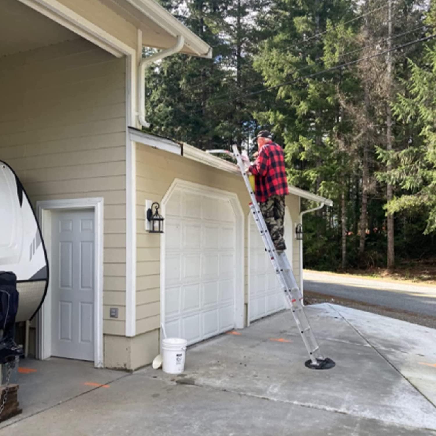 Ladder Stabilizer,Ladder Stand-Off Stabilizer for Roof Gutter,Heavy Duty Steel Extension Ladder Standoff for Roof Gutter Repair and Cleaning