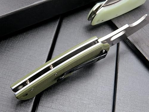 Miniatura 8 de Eafengrow Navajas de bolsillo D2 y mango G10, cuchillo plegable para acampar, mini cuchillo de bolsillo para exteriores, herramienta de