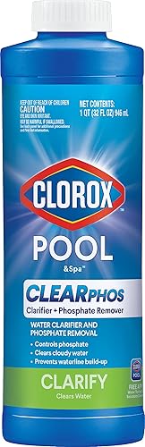 Clorox Pool&Spa - Clarificador de agua y removedor de fosfatos ClearPHOS, 1 cuarto de galón (paquete de 1)