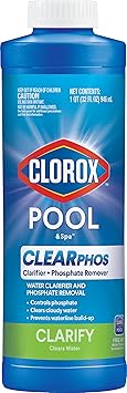 Clorox Pool&SpaTM Swimming Pool ClearPHOS Water Clarifier and Phosphate Remover, 1 Quart Pack of 1