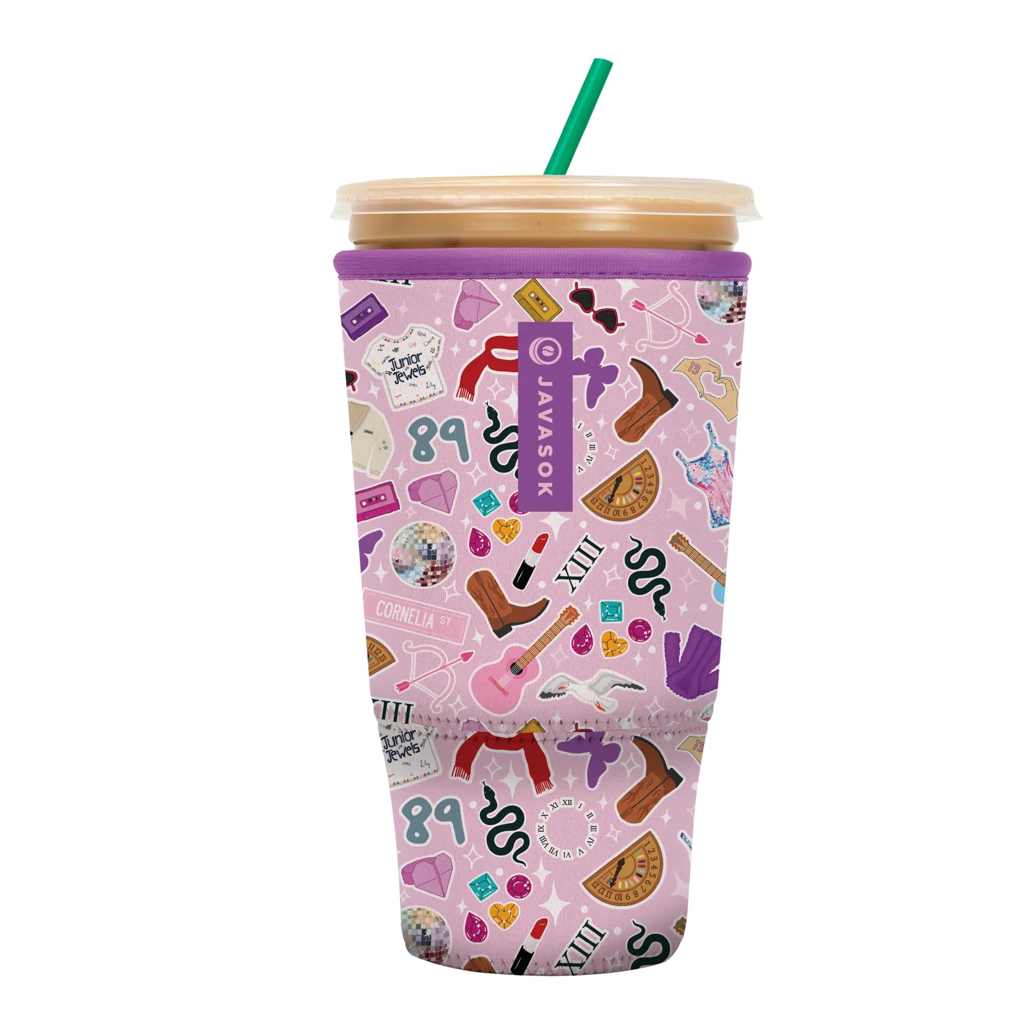 Sok It JavaSok Iced Coffee &amp; Cold Soda Insulated Neoprene Cup Sleeve (On Tour, XXLarge: 44-48oz)