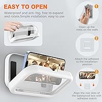 Vista 6 de CoguZed Soporte de teléfono impermeable para ducha, actualizado en 2023, rotación de 480°, compatible con iPhone 15/14/13/12/11 Pro Max, Samsung