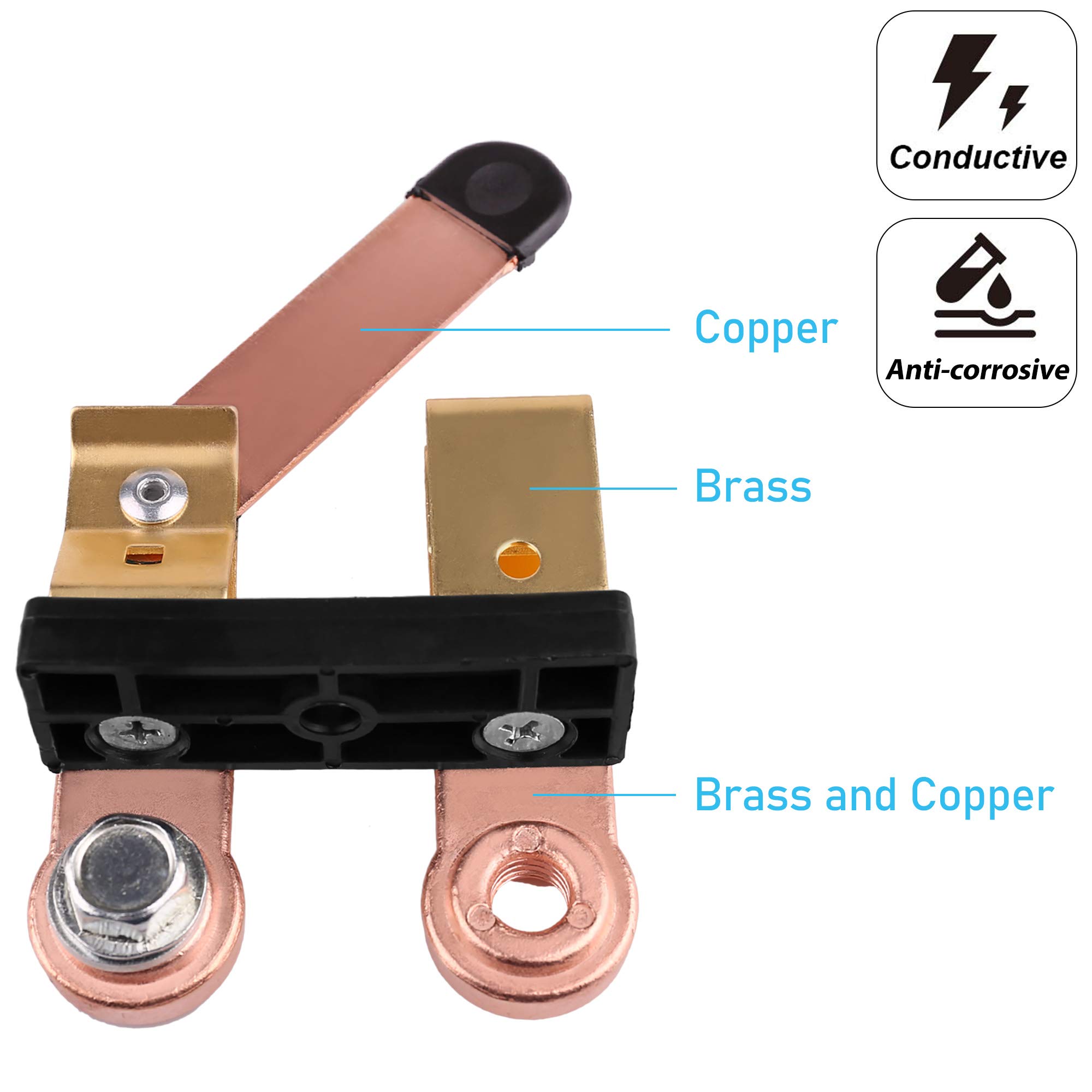 LotFancy Side Post Battery Disconnect Switch, 12V24V Knife Blade