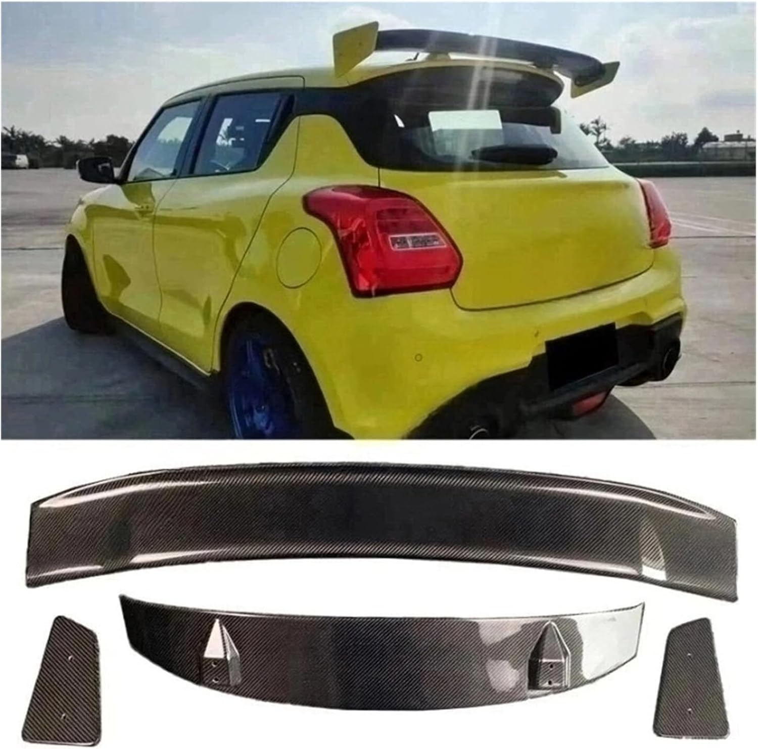 Carbon Fiber Roof Spoiler, Compatible for Suzuki Swift