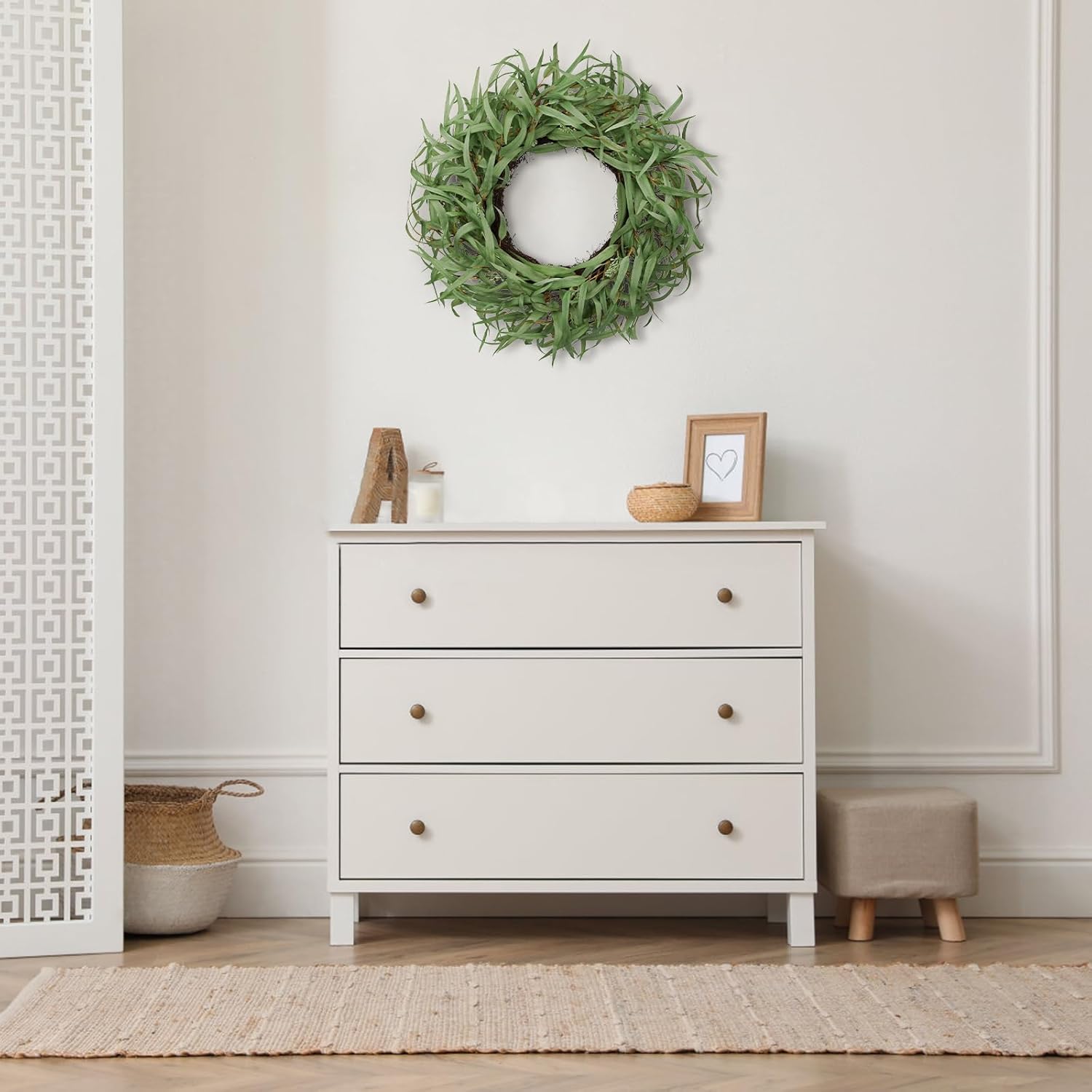 Briful 24'' Eucalyptus Wreaths for Front Door Decor, Spring Wreaths for Front Door, Realistic Year Round Willow Eucalyptus with Seeds Artificial Wreaths for Home Indoor Farmhouse Mantle - Image 5