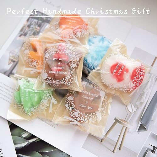 Vista 7 de IHOMECOOKER Juego de moldes de silicona para hornear de Navidad de gran tamaño, 4 piezas, árbol de Navidad, copos de nieve, muñeco de nieve, molde