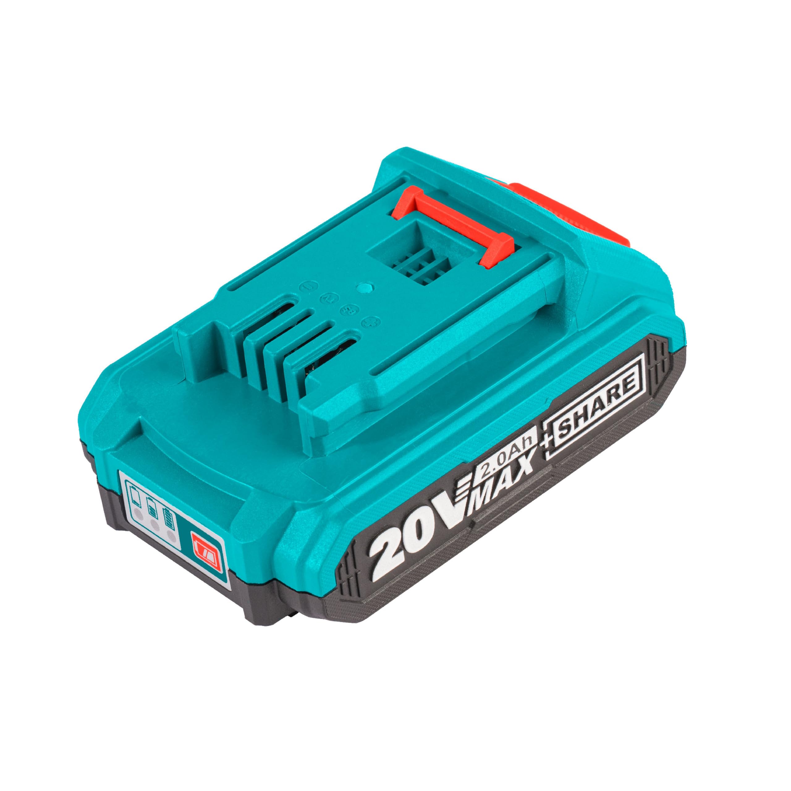 TOTAL - Batteria 2Ah 20V Compatibile con Corda Tapparelle 20mm, Uso Domestico, Leggera, per Cestino 12L, Cinghia Beige