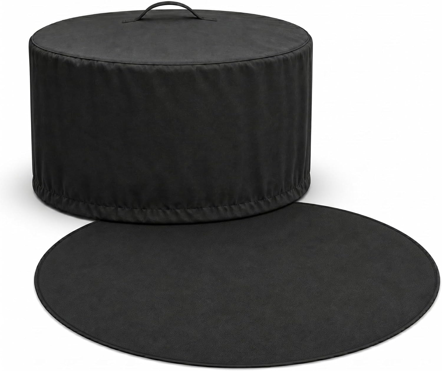 Fire Pit Cover & Fire Pit Mat Bundle (2-in-1) Fit for Solo Stove Yukon 27-29" - 28" Waterproof Heavy Duty Cover + 48" Fireproof Deck Protector, Solo Stove Yukon Accessories
