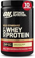 Optimum Nutrition Gold Standard 100% Whey Protein Powder Vanilla Ice Cream 24g Protein 0.68lb Trial Size