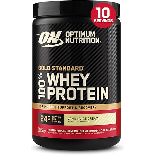 Optimum Nutrition Gold Standard 100% Whey Protein Powder, Vanilla Ice Cream, 0.68 Pound (Pack of 1)