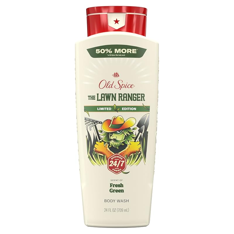 Old Spice Sabonete líquido corporal masculino Lawn Ranger com fragrância Fresh Green, 710 mL