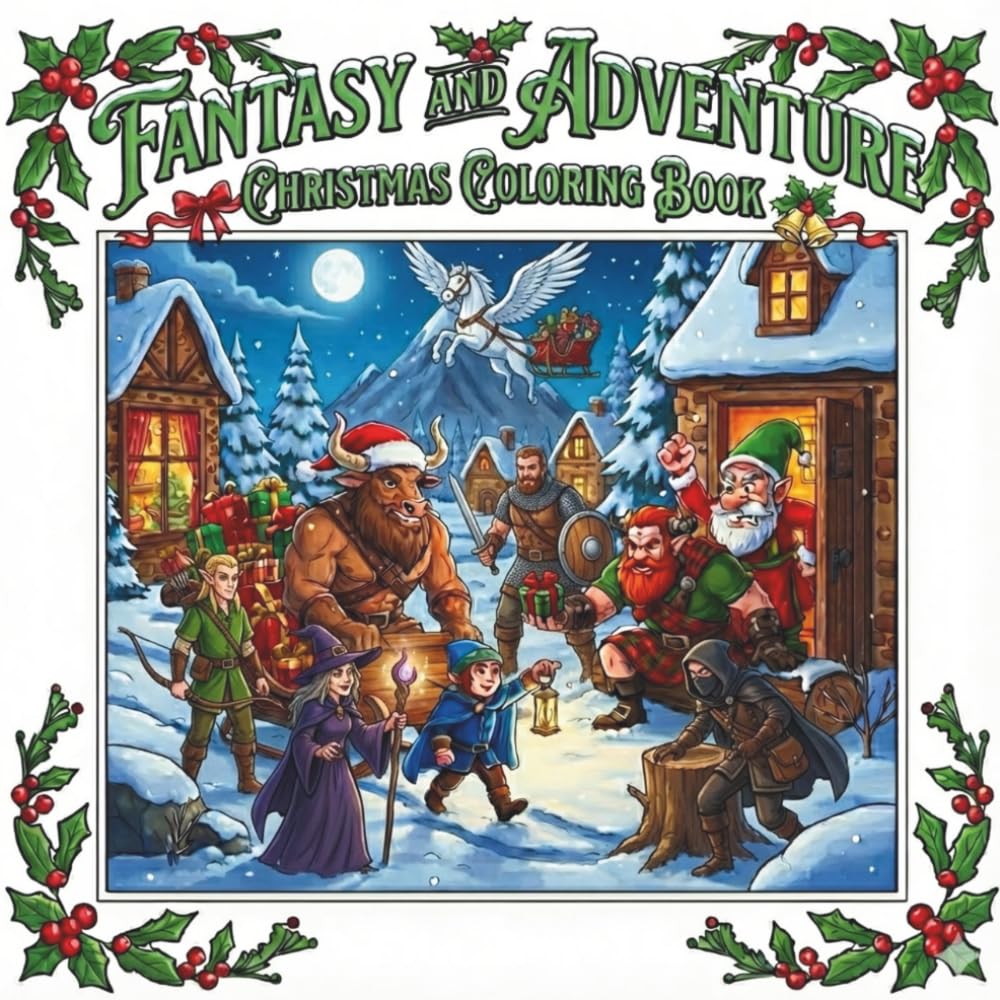 Fantasy And Adventure: Christmas Coloring Book