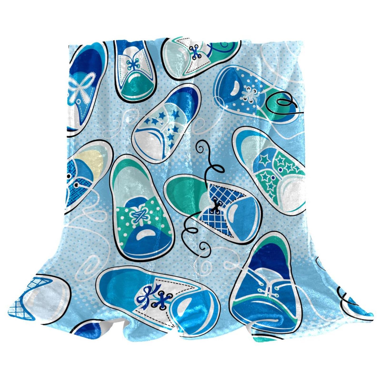 Couverture polaire chaussure dessin animé en microfibre douce 150x100cm