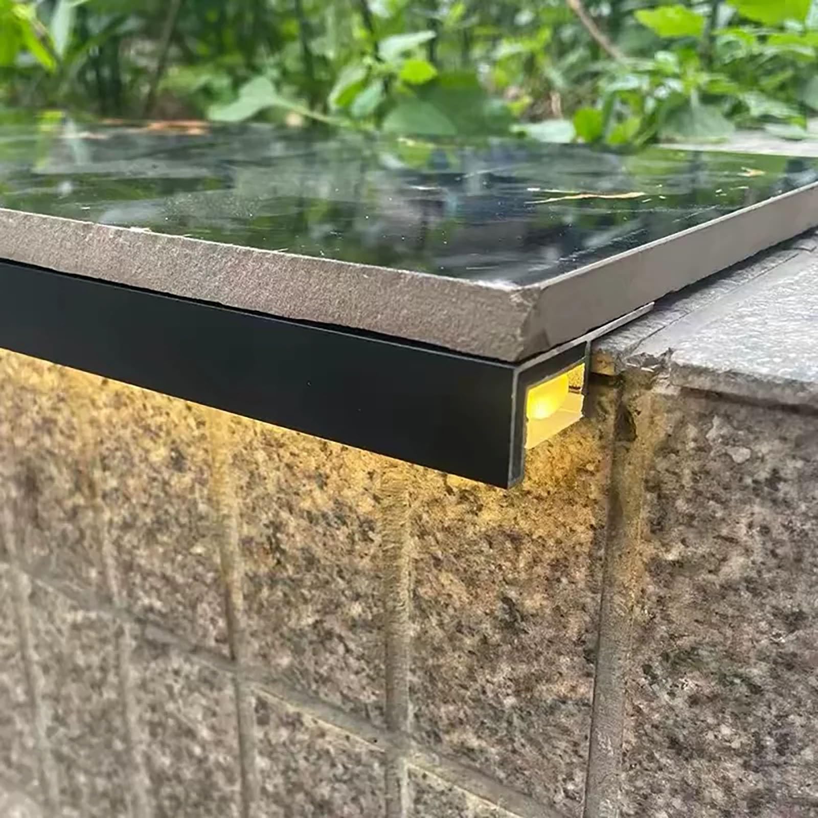 Borde goteo Perfil vierteaguas cuadrado aluminio, desviador agua lluvia alero techo con ranura luz, perfil drenaje muro exterior y alféizar ventana(5Pack)