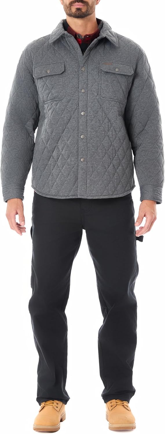 Smith's Workwear Snap Closure Diamond Quilted Knit Shirt-Jac - Image 6