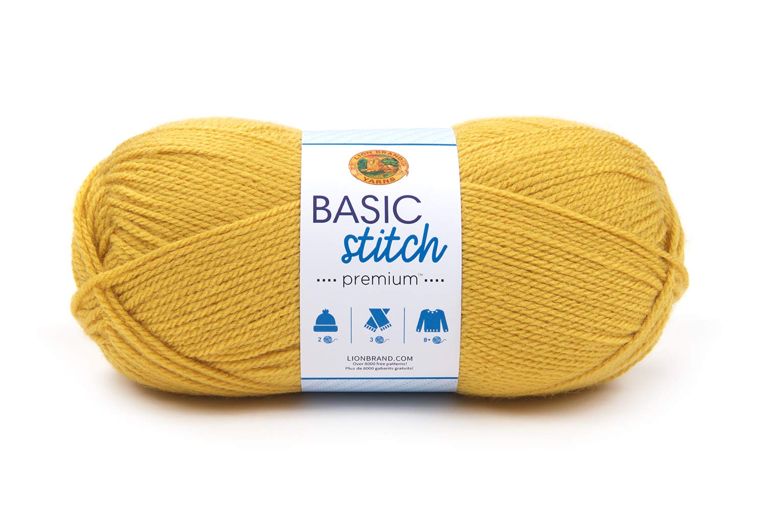 Lion Brand Yarn 201-158 Basic Stitch Premium Yarn, Saffron