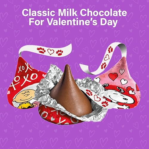 Miniatura 5 de HERSHEY'S KISSES Snoopy de chocolate con leche Snoopy and Friends, día de San Valentín, bolsa de dulces, paquete de 2 de 9.5 onzas