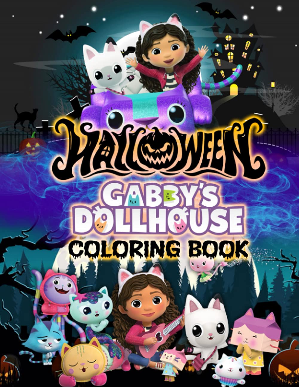 Buy Gabby's Dollhouse Halloween Coloring Book: Premium Illustration ...