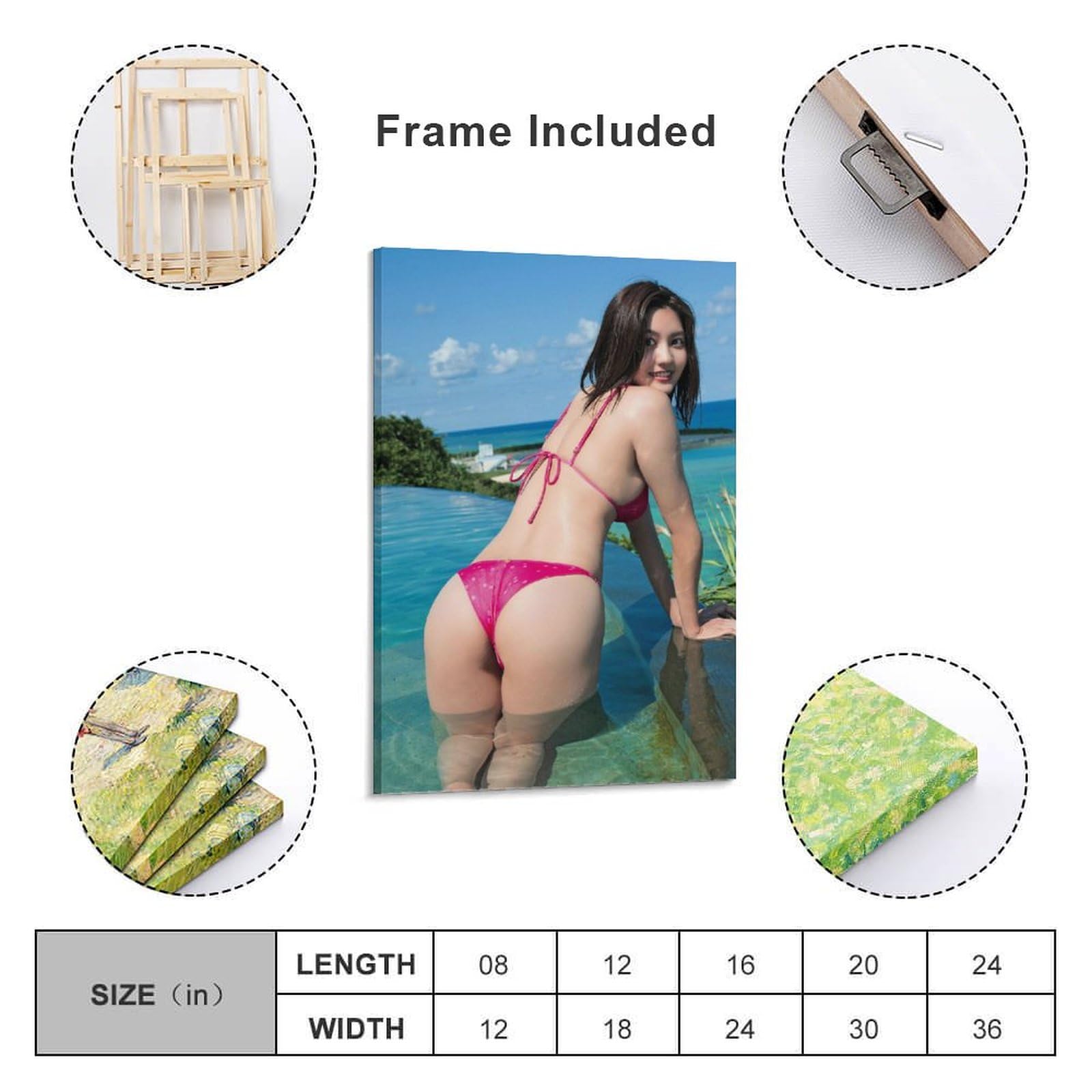 Amazon.co.jp: 林ゆめセクシービキニ写真かわいい絵画ポスター