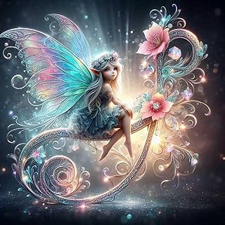 Xylogist Diamond Art Kits for Adults,Fairy Diamond Painting Kits 12X12 Inch | DIY Elf Girls Diamonds Painting Kit for Adults Beginners, 5D Full Round Drill Gem Art Kit, Home Wall Decor Gift