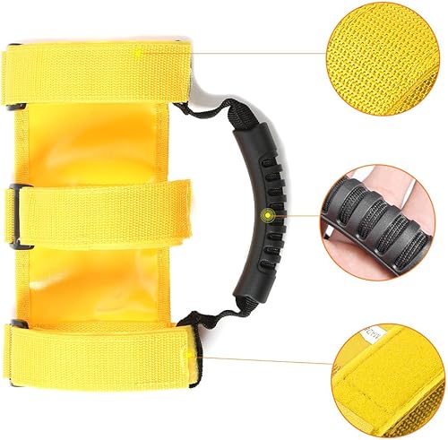 Miniatura 4 de JeCar 4 asas de agarre resistentes compatibles con Jeep Wrangler 1955-2023 JK JL CJ YJ TJ Unlimited (amarillo)