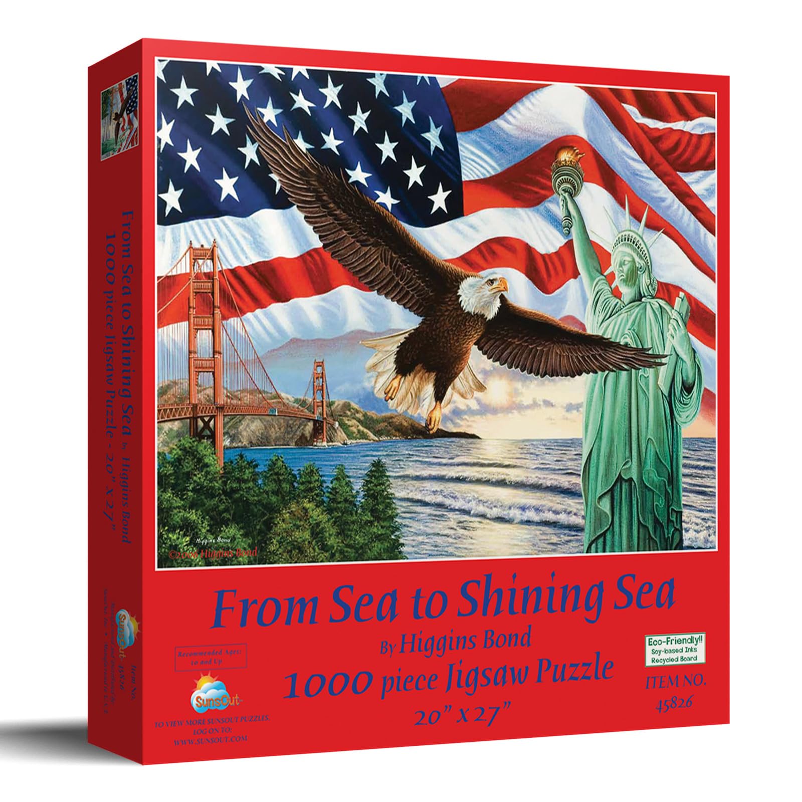 Amazon.com: SUNSOUT INC - from Sea to Shining Sea - 1000 pc Jigsaw